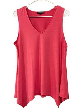Adrianna Papell Coral Pink V-Neck Sleeveless Tunic Tank